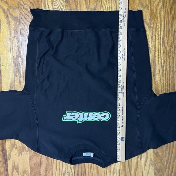 Y2K Champion Reverse Weave “Center” Screenprint Crewneck Sweatshirt Black Med - Picture 4 of 5